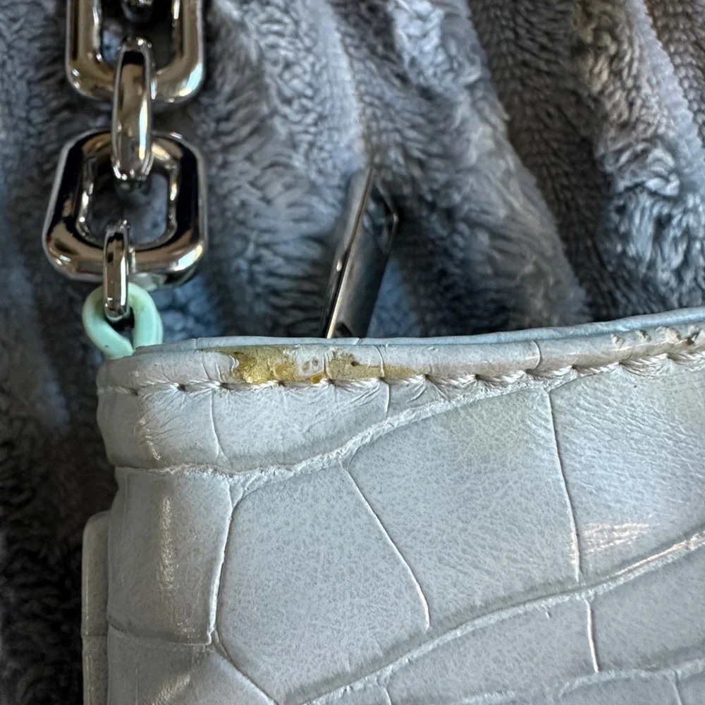 Zara Grey Croc pattern Silver Chain Shoulder Hand Bag